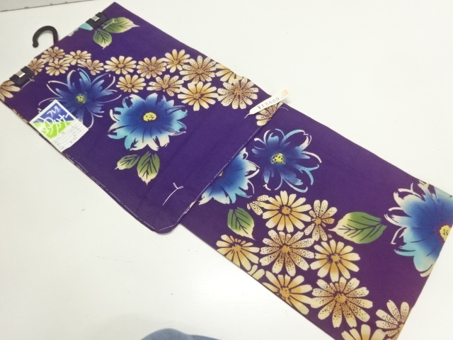 JAPANESE KIMONO / YUKATA / COTTON / UNUSED / FLOWER